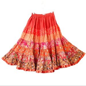 Vintage Anna Konya tiered circle skirt boho, hippie s/m